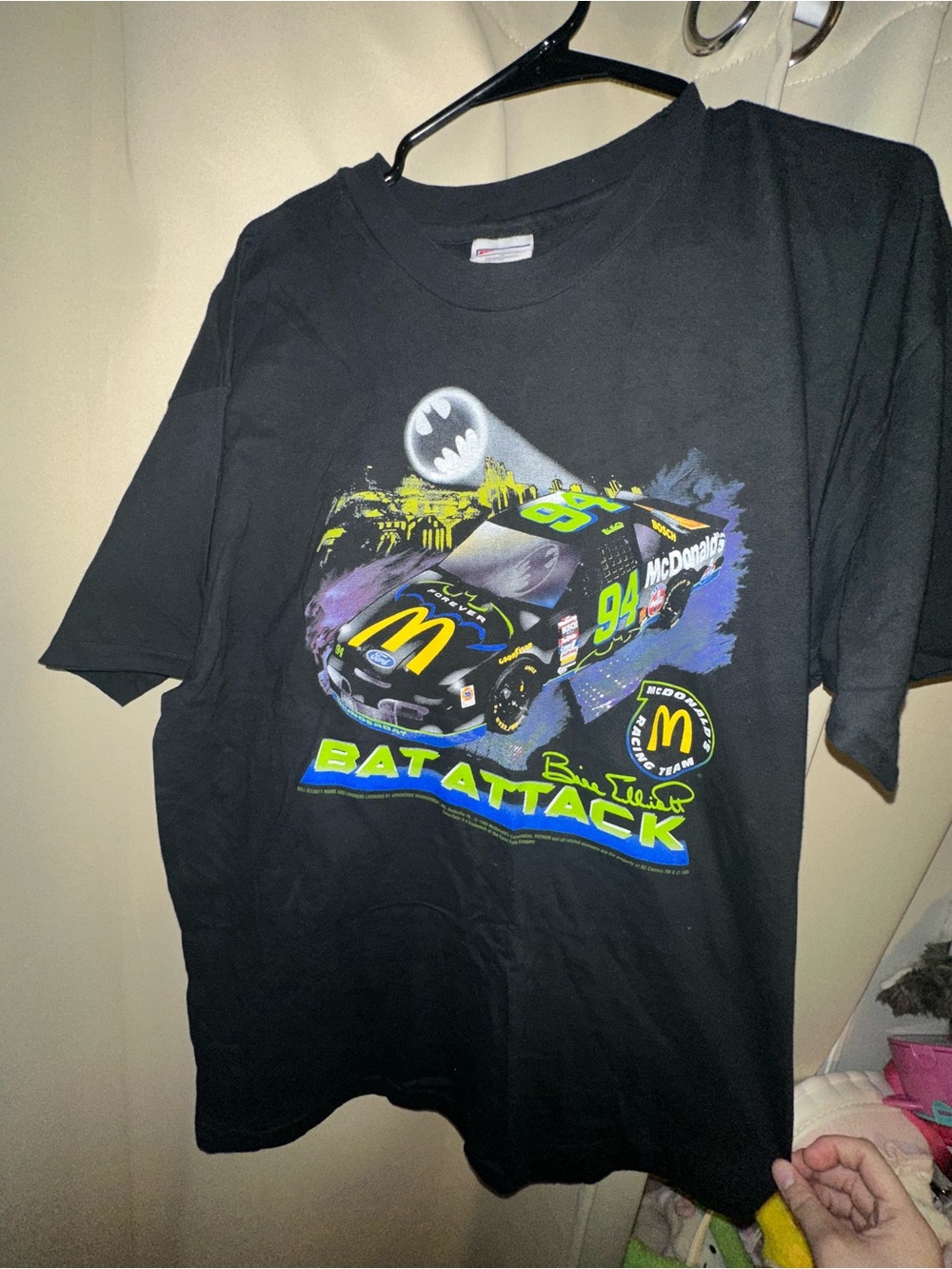 vintage 1995 Bill Elliott/McDonald's "Batman Forever" #94 T-shirt men’s XL
